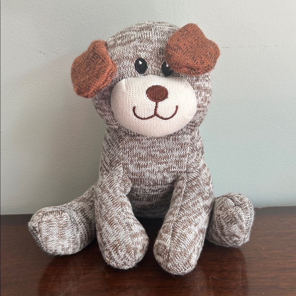 Animal Adventure Knit Brown Dog Plush 2016 Stuffed Animal 8"